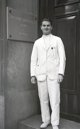 Dr Arthur Zampella on the steps of Boston University School of Medicine